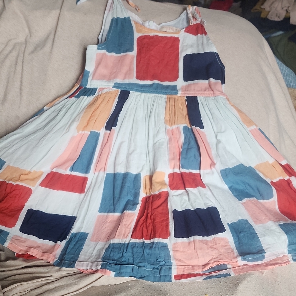 Sz 4T Pink Chicken Multi-Color Mod Girls' Sundress